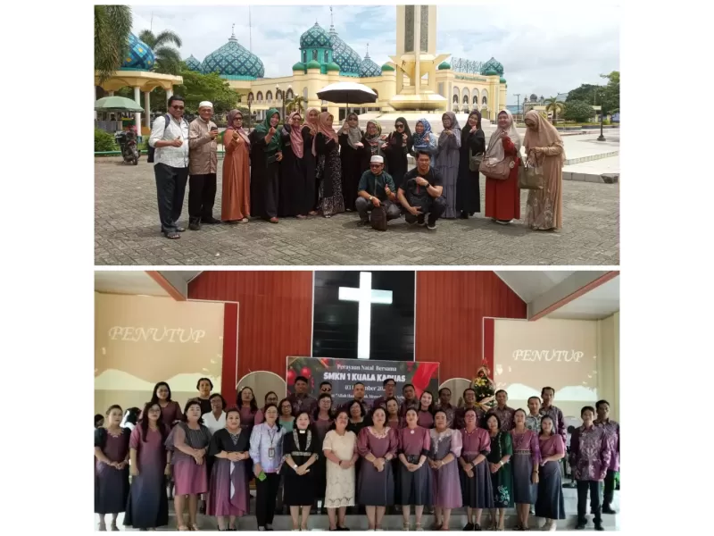 Menjaga Keharmonisan, Keluarga Besar SMKN 1 Kuala Kapuas Rayakan Natal Bersamaan dengan  Wisata Religi Guru Muslim